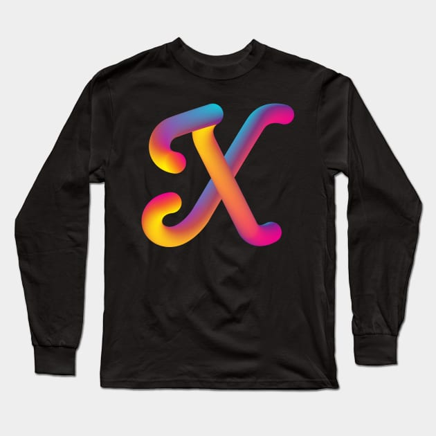 Curly X Long Sleeve T-Shirt by MplusC